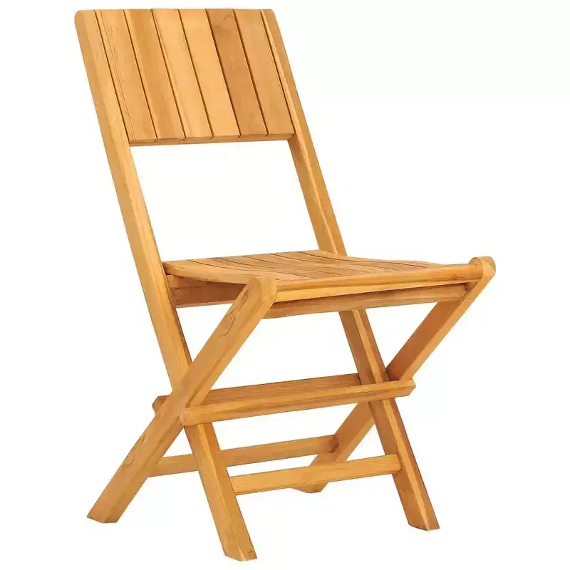 vidaXL Set of 2 Folding Garden Chairs in Solid Teak Wood