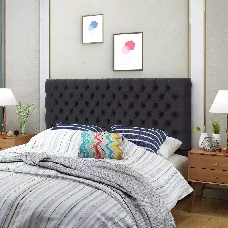 Contemporary Tufted Adjustable Upholstered Queen Headboard