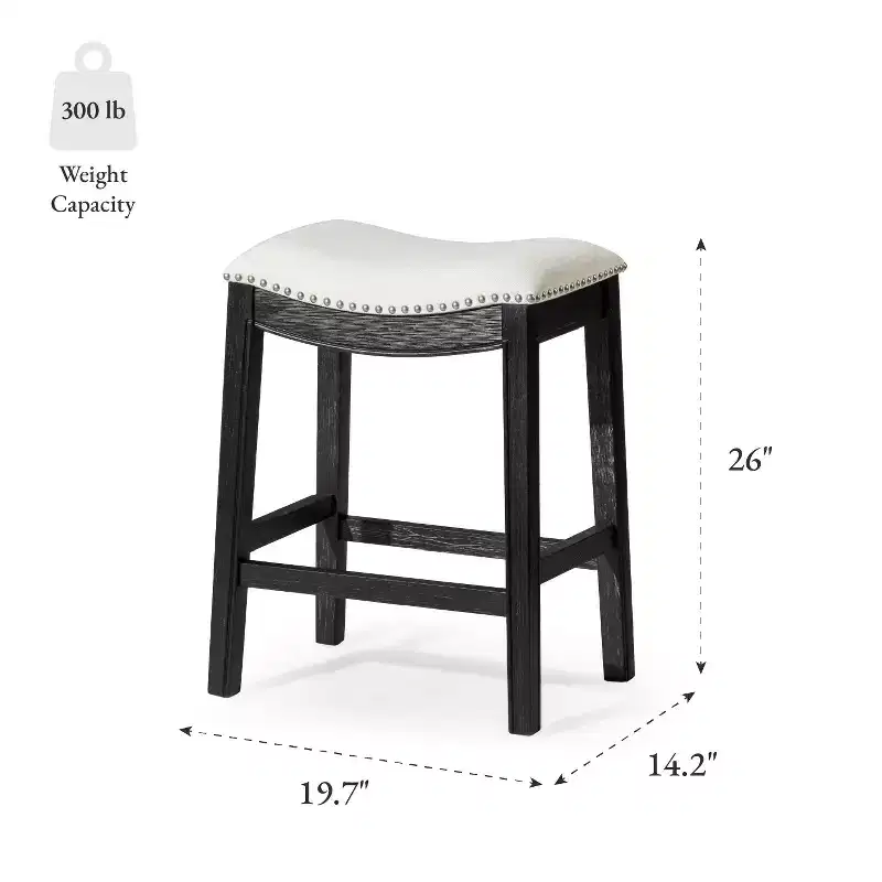 Maven Lane Adrien Backless Saddle Counter Stool with Fabric Upholstery 26