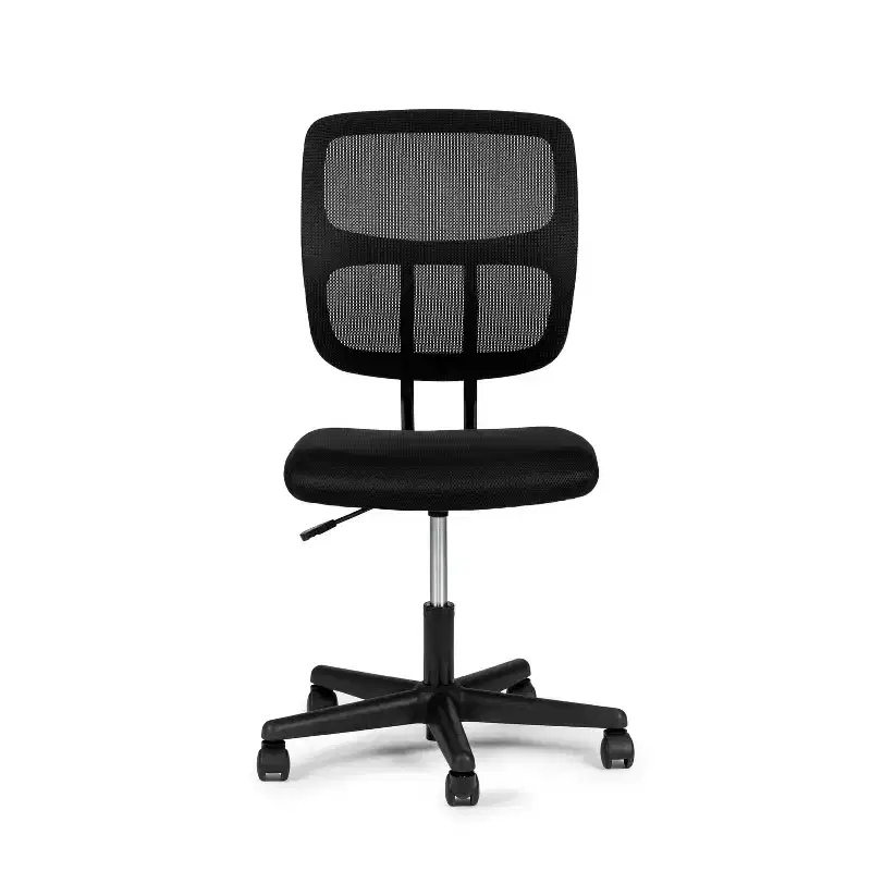 Mesh Office Chair - Armless Desk Chair, Adjustable Height, Ergonomic Support