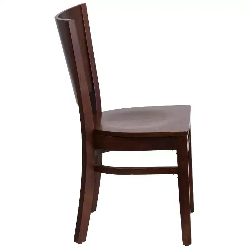 2 Pack Solid Back Wooden Restaurant Chair