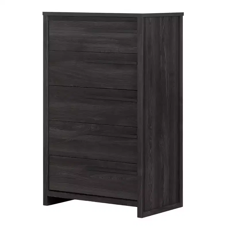 South Shore Tao 5-Drawer Kids' Chest Gray Oak: Vertical Dresser, Anti-Tip Hardware, Teen & Kids Furniture