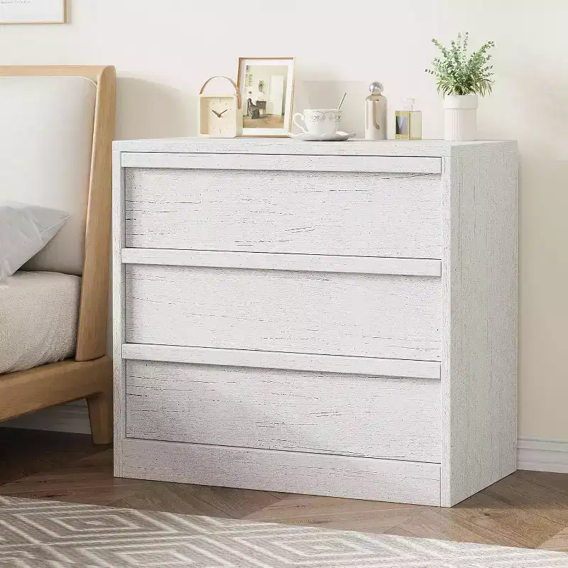 White Drawer Dresser, Modern Small Chest Organizer, Storage Bedside Table for Bedroom, Living Room, Nursery, Entryway
