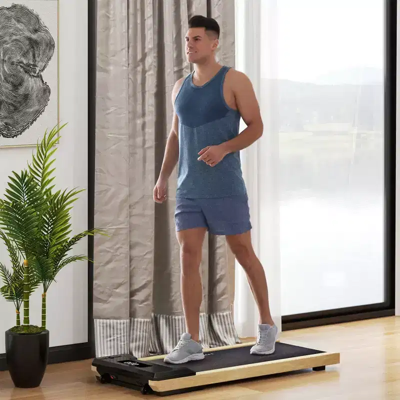 Soozier Quiet 2.5HP Walking Pad Under Desk Treadmill with Remote Control, Transport Wheels and LED Display for Home Gym Office