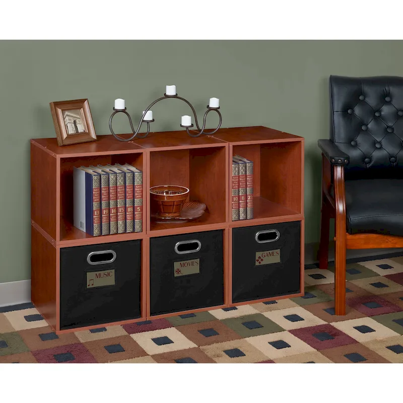 6-Cube Storage Set - Cherry Finish