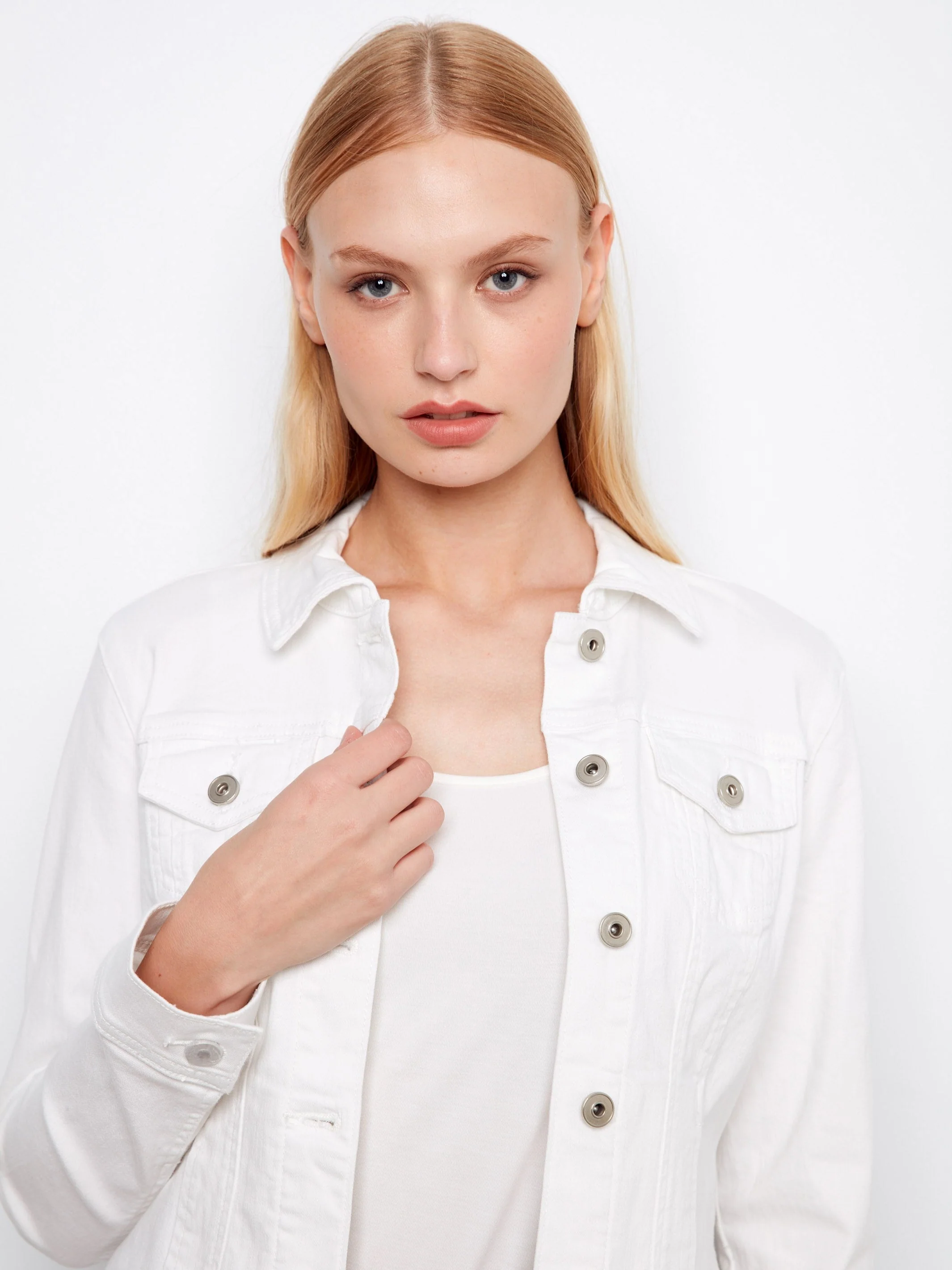 Stretch Denim Jacket - White