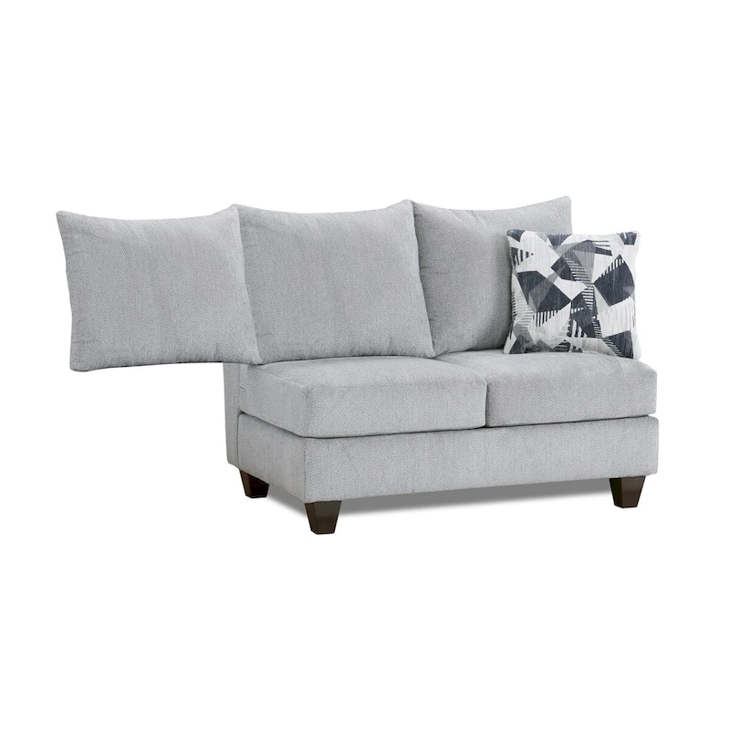Roundhill Furniture Duleek 3-Piece Living Room Set, Herringbone Silver