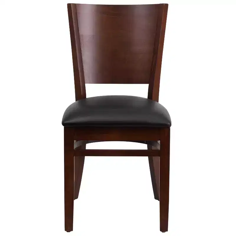 2 Pack Solid Back Wooden Restaurant Chair