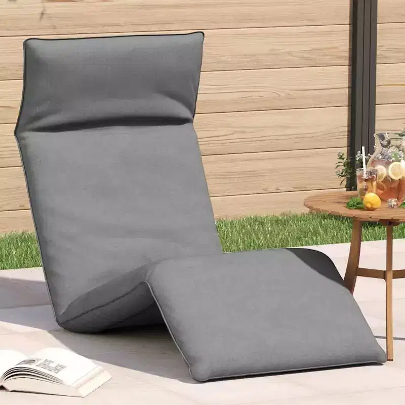vidaXL Sun Lounger Grey Oxford fabric (100% polyester), metal, foam