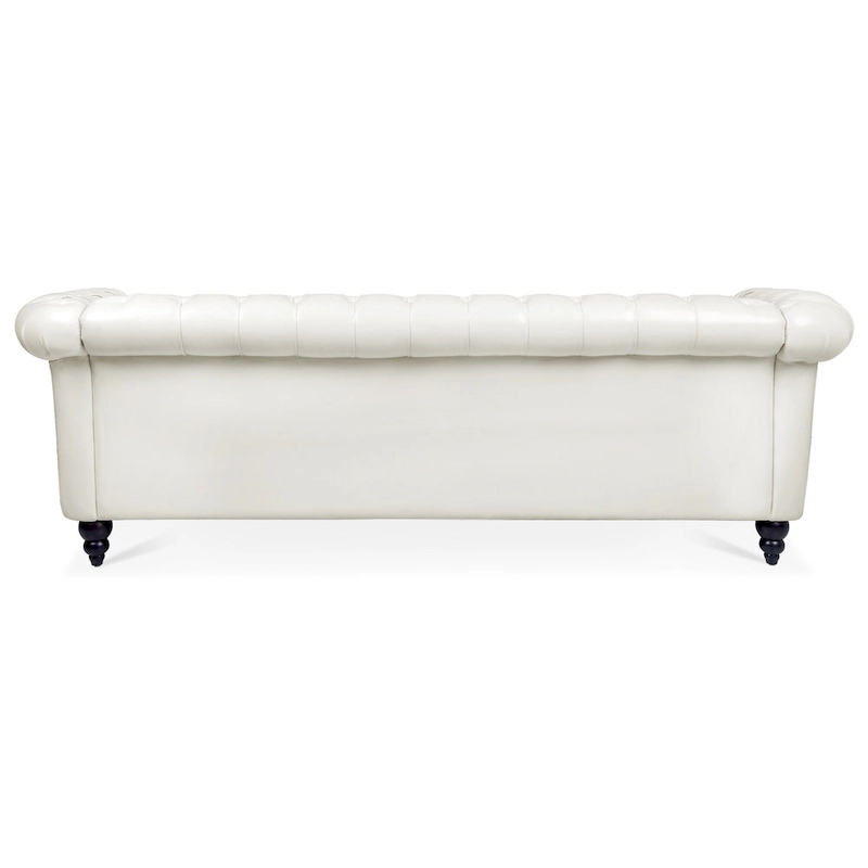Upholstered Rolled Arm Chesterfield 3-Seater Sofa