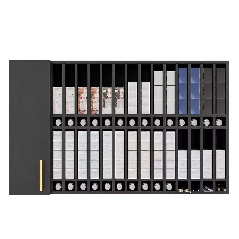 Black / White Wall-Mounted Adjustable Hair Color Storage Rack – Single Station