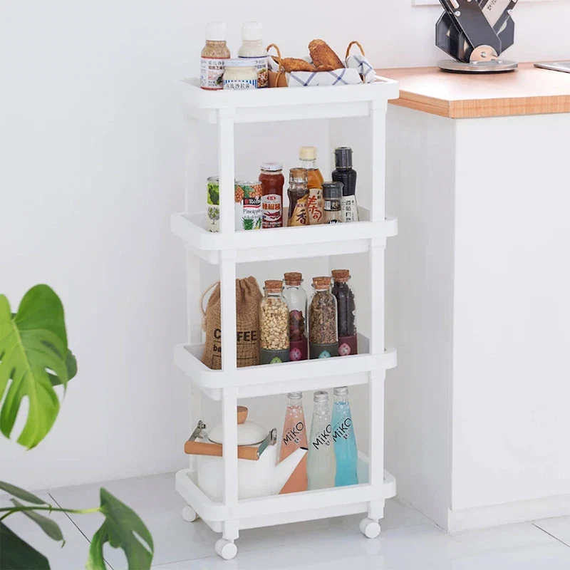 HANAMYA 4-Shelf Plastic Rolling Storage Cart