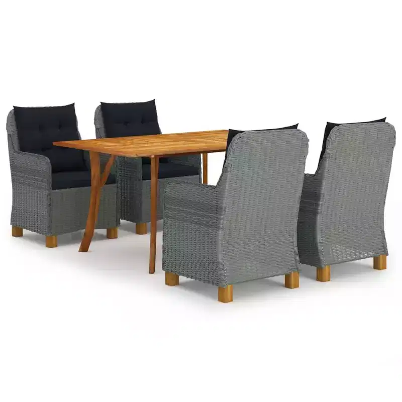 vidaXL 5 Piece Patio Dining Set Light Gray