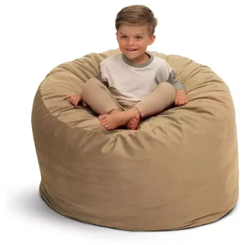 Ultimate Sack 3ft Bean Bag Chair, Oversized Indoor Comfy Lounger, Camel Suede