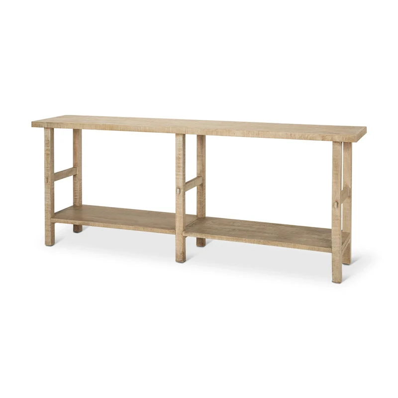 Large Blonde Wood Console Table