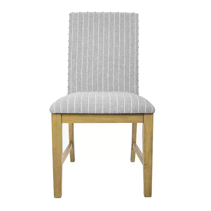 HomePop Set of 2 Upholstered Wood Apron Dining Chairs Plywood Frame, 300 lbs Capacity