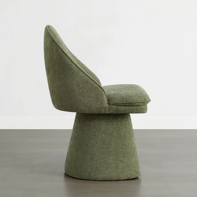Darah Upholstered Swivel Armless Dining Chair Double-layered Cushions