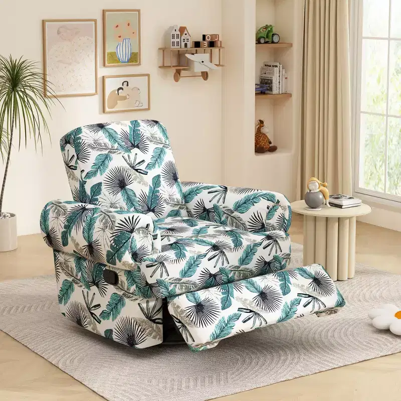Christopher Knight Home Dravok Modern Chenille Upholstered Swivel Manual Recliner Chair with Adjustable Backrest
