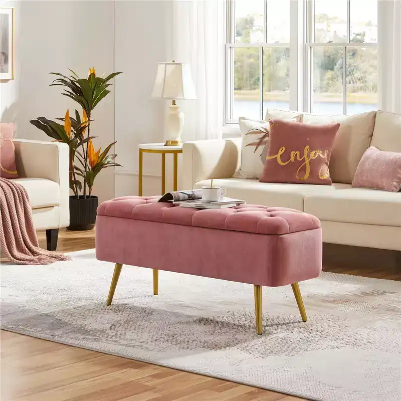 Modern  Footstool Bench with Storage Bench