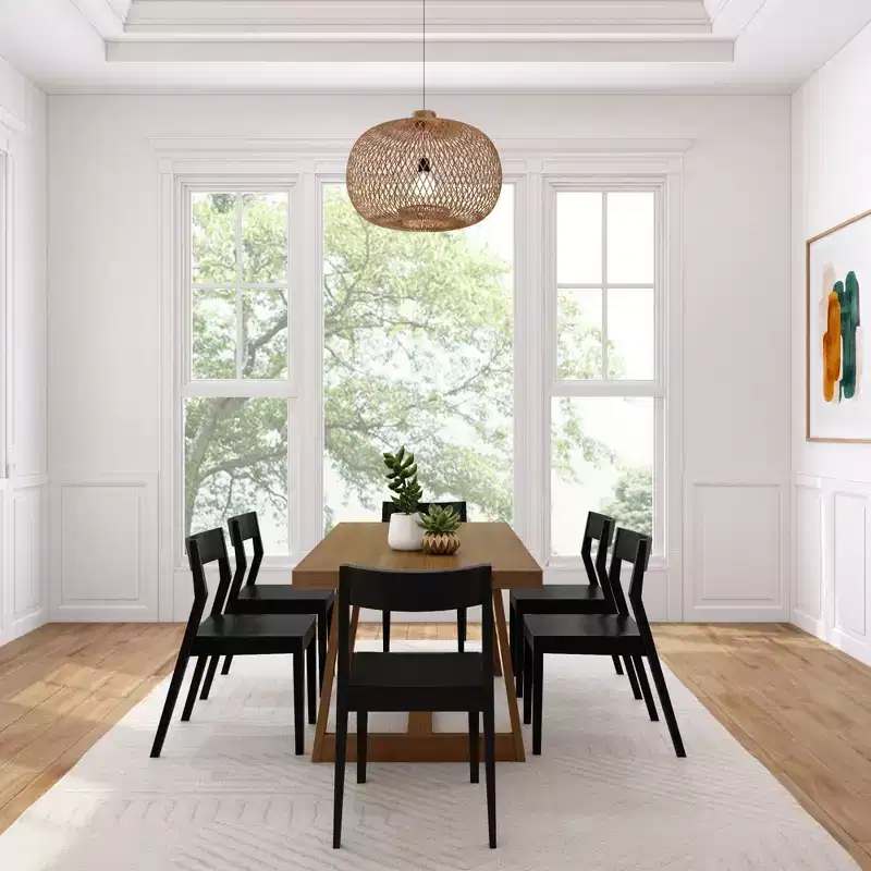 Plank+Beam 72 Classic Solid Wood Dining Table Set, Walnut Wirebrush, + 6 Chairs
