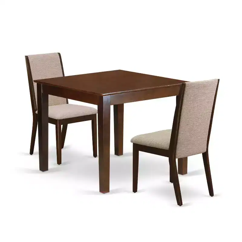 Mid Century Dining Table Set - 3 Piece Kitchen Table & Chairs - Modern Parsons Design