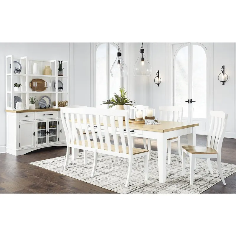 Signature Design by Ashley Ashbryn White/Natural Dining Server - 60 W x 19 D x 37 H