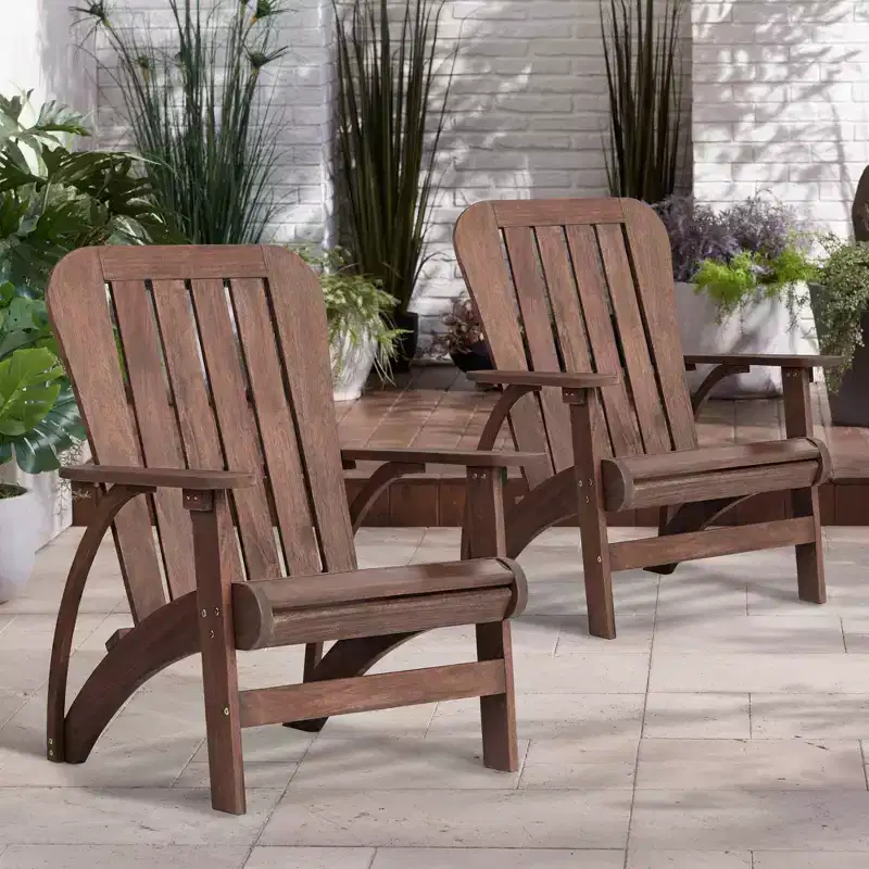 Teal Island Designs Dylan Dark Wood Outdoor Adirondack Chairs Set of 2