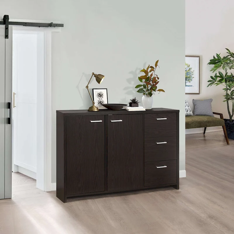Sideboard Buffet Storage Cabinet, Oak Chocolate