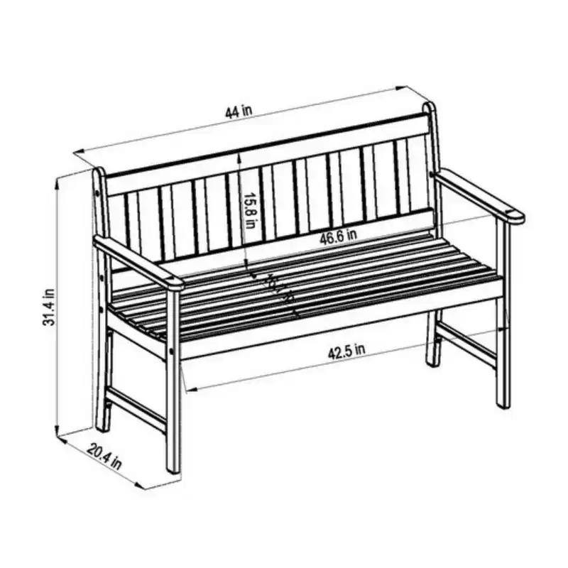 Amazonia Teak Finish Wood 100% FSC Patio Bench
