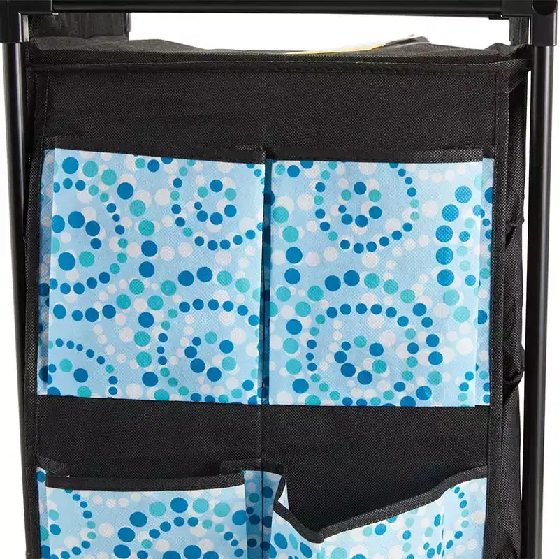 Rolling Shoe Storage with Fabric Cubbies - Springtime