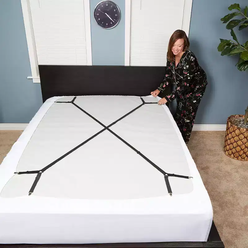 Bed Sheet Holder Straps, Criss-Cross Suspenders for Twin, Queen & King Mattresses