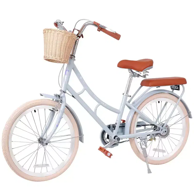 NAYSAYE Girls Beach Cruiser Bike with Front Basket & Sturdy Steel Frame for Comfortable Outdoor City Commute, Blue, 58.39*24.53*36.93