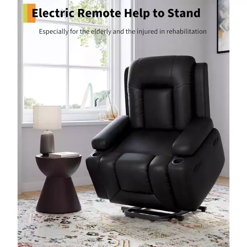 Oversized Power Lift Recliner Chair, Home Theater Seating with Lumbar Support, Adjustable Back and Legs, Elderly Power Recliner Chair for Living Room