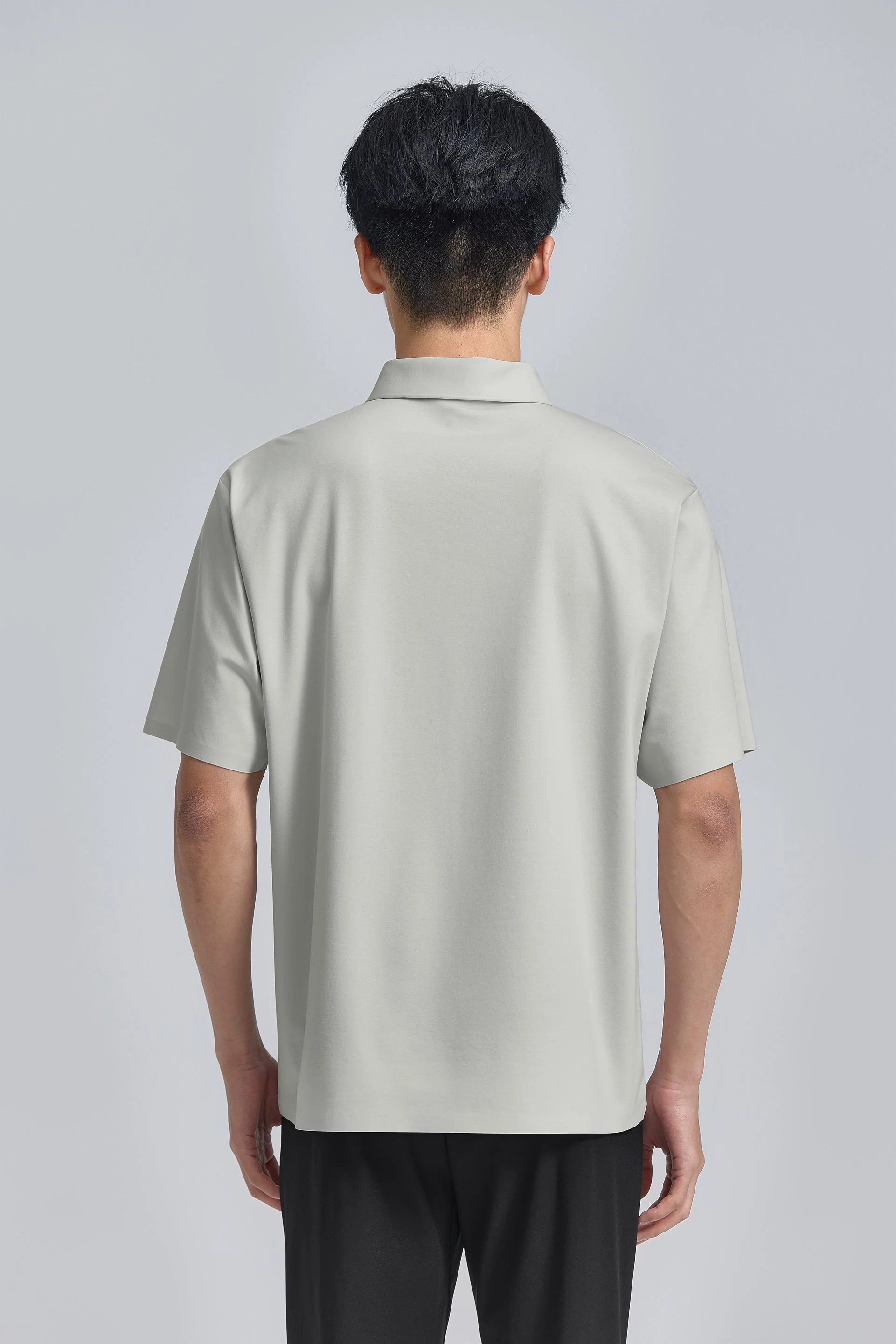 Seamless Stretch Polo – Light Grey