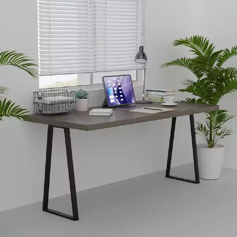 Black Metal Table Legs 28 x 24 Heavy-Duty Desk Legs Industrial Furniture Legs (Set of 2)