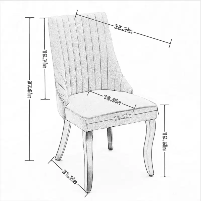 Dining Chairs Set Of 2, Upholstered Dining Chair With High Backrest, High Rebound Sponge, Triple Elastic Structure, Kitchen Dining Chair