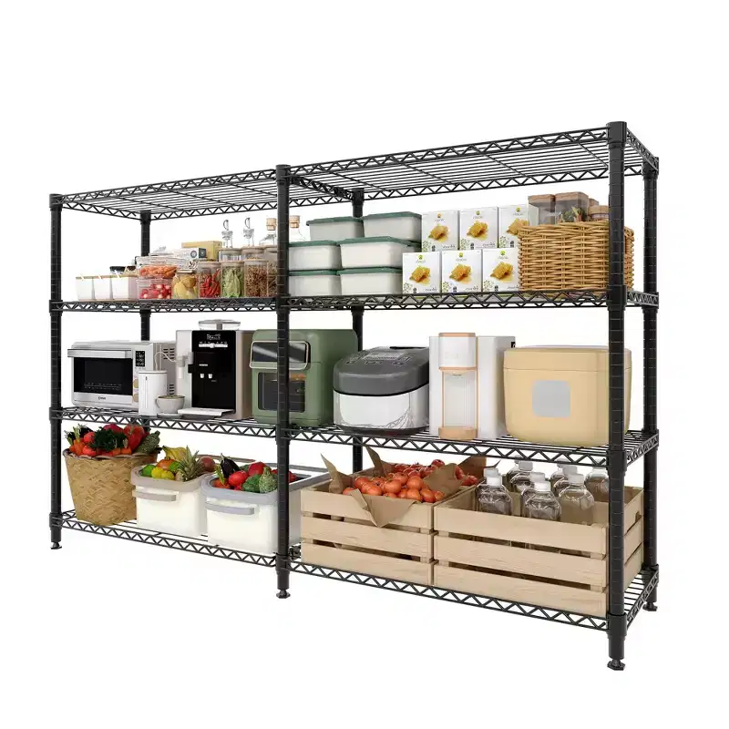 59 W 4-Tier Heavy Duty Metal Storage Shelving Unit, 1060LBS Adjustable Wire Rack for Pantry, Kitchen, Garage