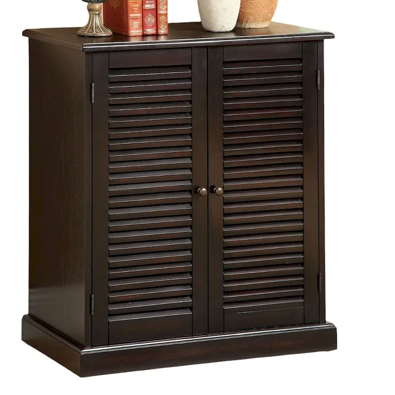 30 Modern Transitional Design 1pc Shoe Cabinet Oak Finish Adjustable Shelves - N/A