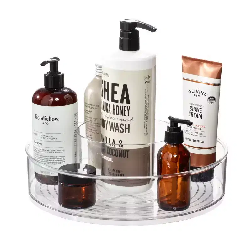 Clear Plastic Rotating Turntable Organizer