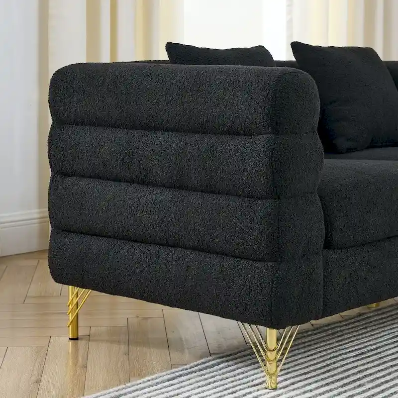 Fabric 3-seater Sofa with 3 Pillows