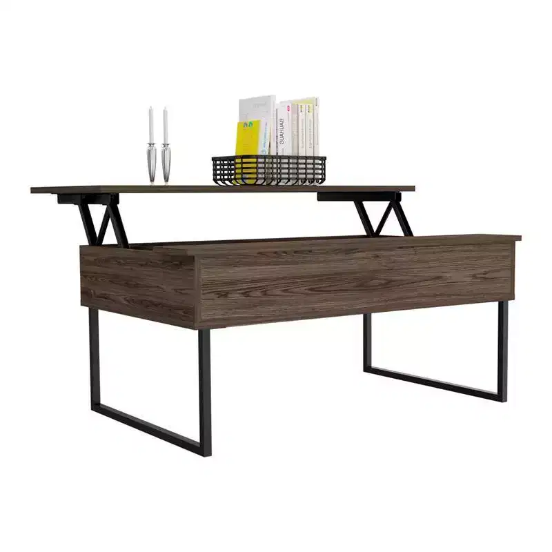 Bari Coffee Table Dark Walnut - : Lift-Top, Hidden Storage, Modern Design