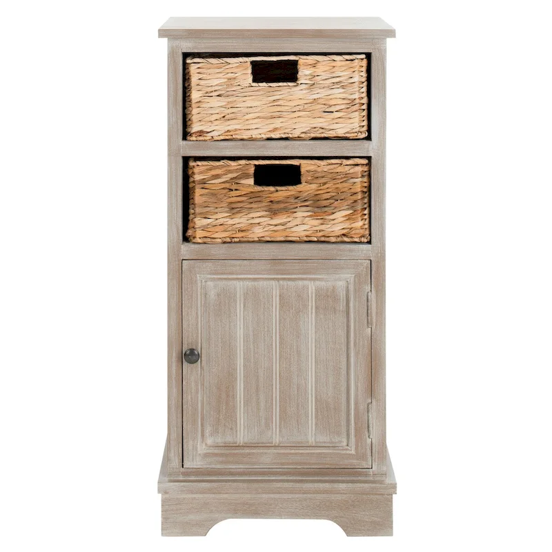 Distressed Black Storage Cabinet - 15.9 x 11.8 x 35 - 16Wx12Dx35H