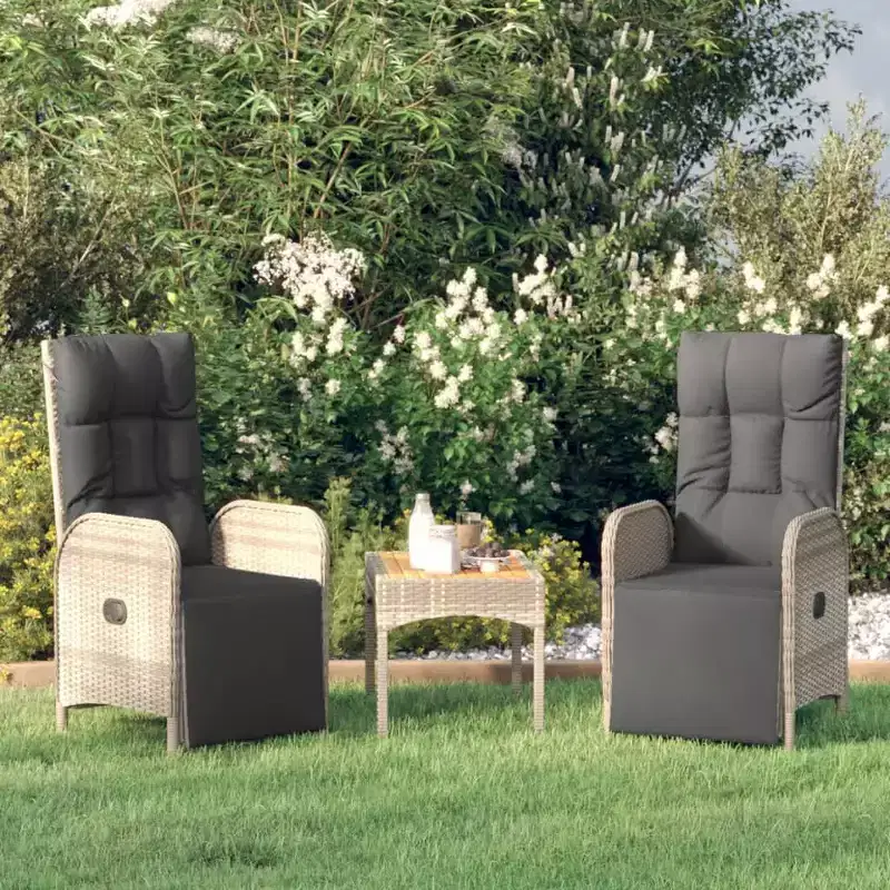 vidaXL Outdoor Reclining Chairs with Cushions
