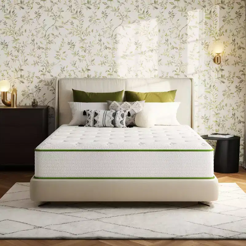 Hybrid Mattress Medium Anti Static Cooling Gel Memory Foam Antisensitivity in White
