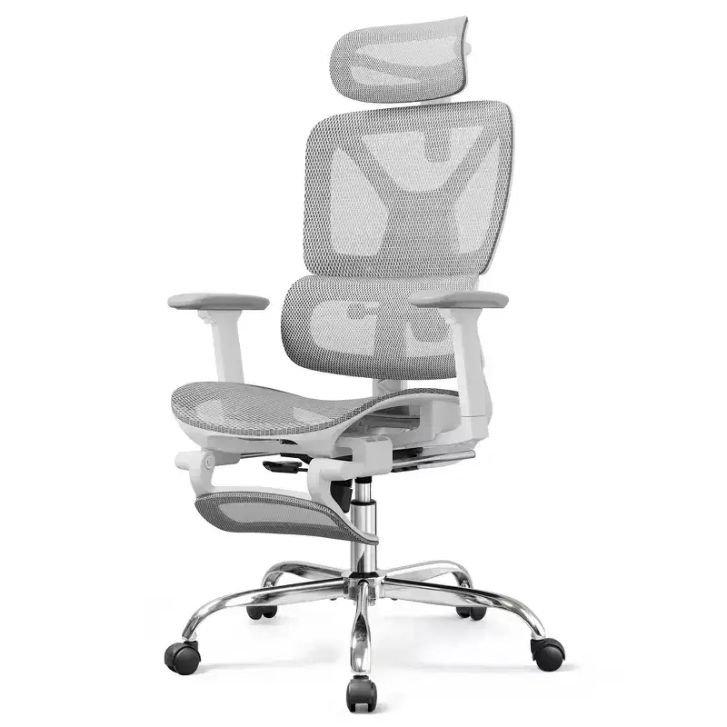GALAXHERO Ergonomic Mesh Office Chair, Heavy Duty High Back Reclining Swivel Chair, Home Chair with Lumbar Support, SGS Class 4 Gas Lift,White