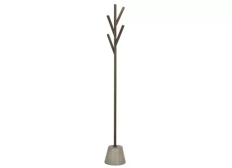 Contemporary Concrete & Steel Coat Rack - Dark Grey, 60