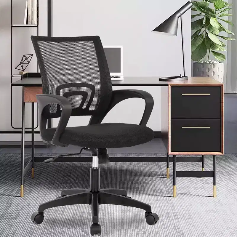 Mid Back Mesh Office Chair with Lumbar Support and Adjustable Height