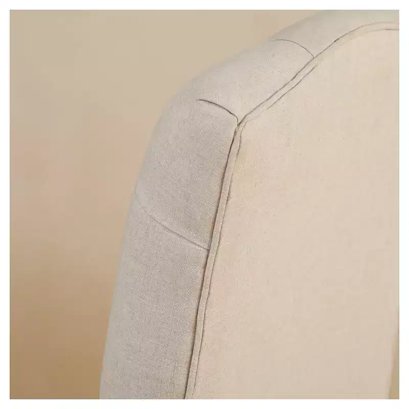 Set of 2 Berlin Tufted Fabric Dining Chair Natural: Upholstered, Wood Legs - Christopher Knight Home