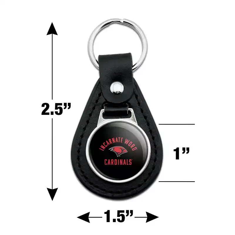 University of the Incarnate Word Cardinals Black Leather Keychain