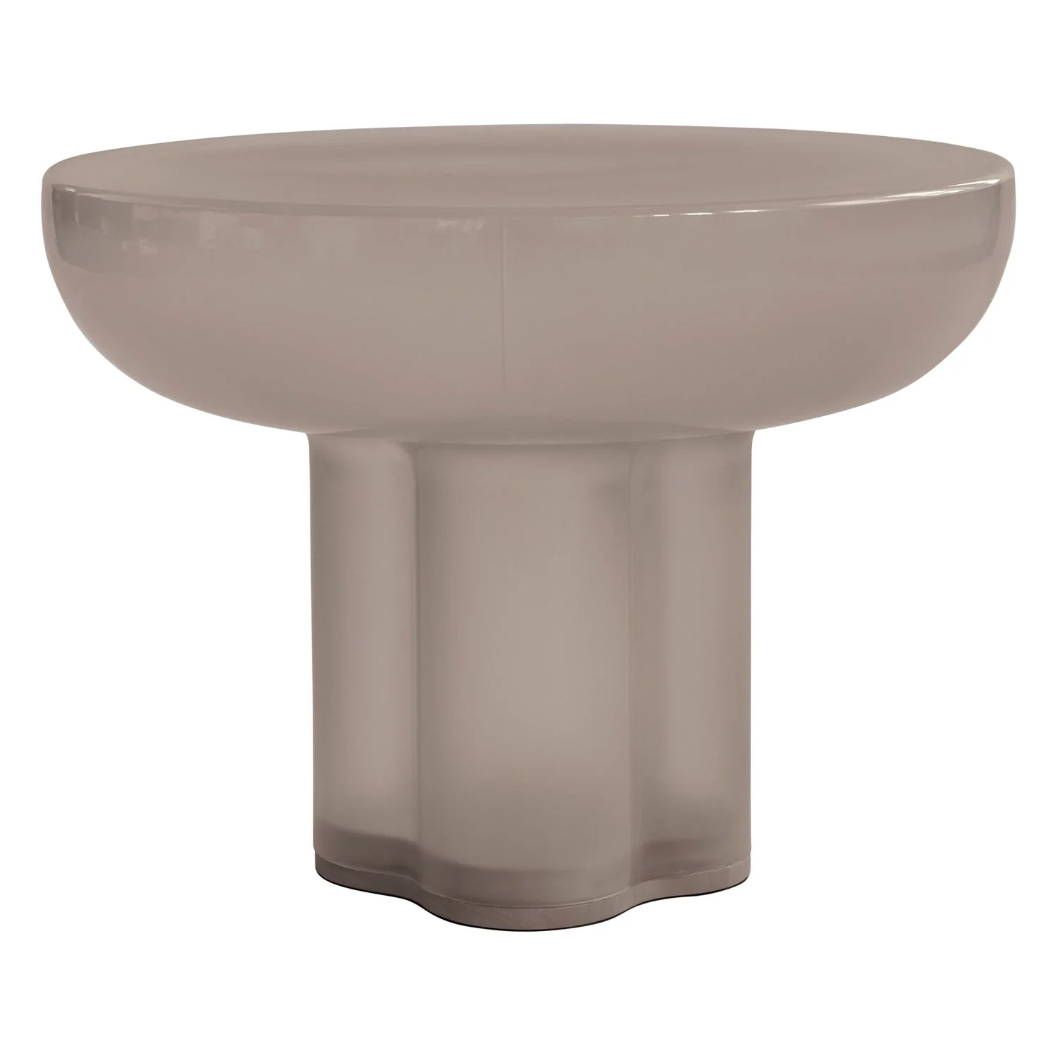 Brutalist Mouth-Blown Glass Low Side Table with Monolithic Floating Top for Living Rooms